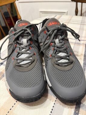 And1 Men’s Gray Athletic Shoes with Orange Accents